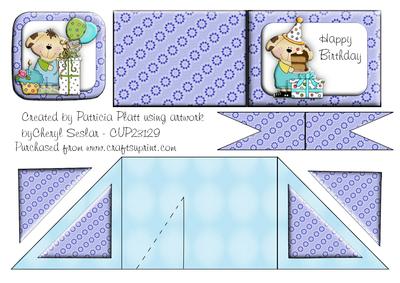 Card Criss Cross Pocket Boy Birthday Puppies