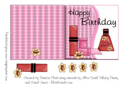 Girly Lippy Square Folded Happy Birthday Card