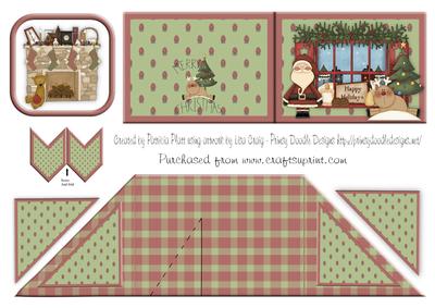 Card Criss Cross Pocket Christmas Santa by Window