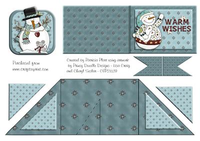Warm Wishes Snowmen Criss Cross Pocket Card