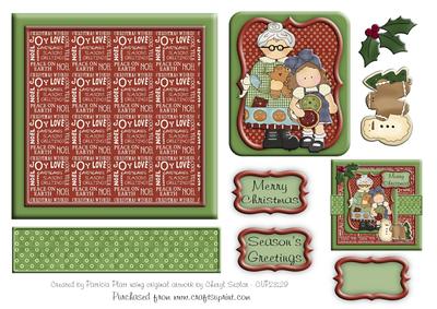 Christmas Baking Square Layered Card Topper
