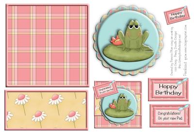 Frog Congratulations on Your New Pad Hoppy Birthday Square