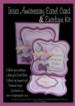Lavendar Irises Anniversary Easel & Envelope Kit