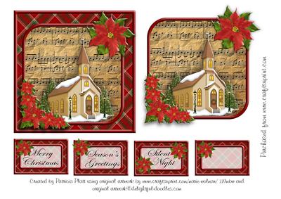 Christmas Church Silent Night Music Square Topper