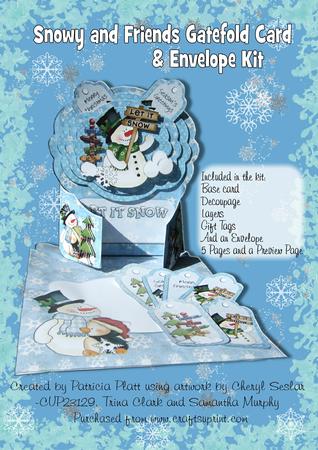 Let It Snow Snowman Christmas Gatefold Card and Envelope Kit
