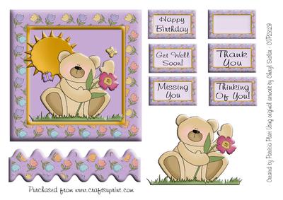 Sunshine Teddy Birthday Get Well Thanks Various Topper