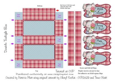 Valentine Sorry Elephant Double Tea Light Box