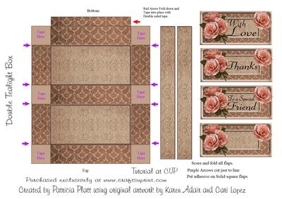 Rose Chocolate Double Tea Light Box