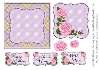 Rose Lavendar Card Topper