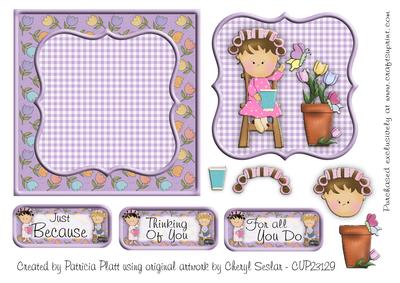 Just Because Ladies Square Card Topper