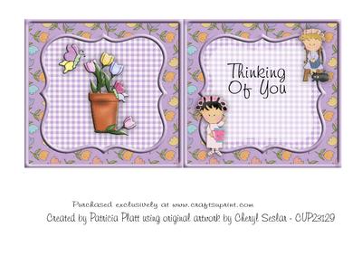 Thinking of You Just Because Ladies Square Card Insert