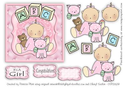 It's a Girl Card Topper