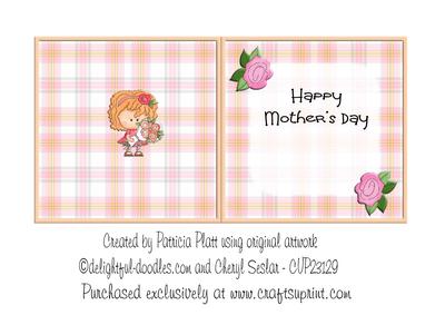 Little Girl with Flowers for Mother's Day Insert
