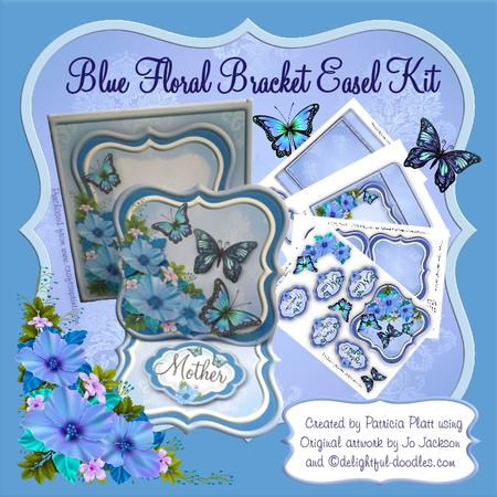 Blue Floral Bracket Easel Kit Various Occasions