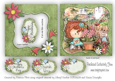 Gardening Girl Various Occasions Aperture Topper and Insert