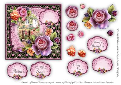 Roses Various Occasions Square Card Topper