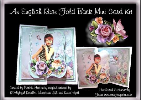 An English Rose Fold Back Card Topper Mini Kit