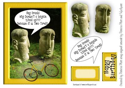 Hey Frank Bicycle Joke Birthday Card Topper