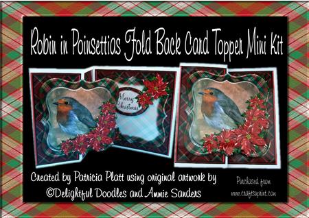 Robin in Poinsettias Card Topper Mini Kit