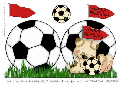 Footie Pup Birthday Shaped Card
