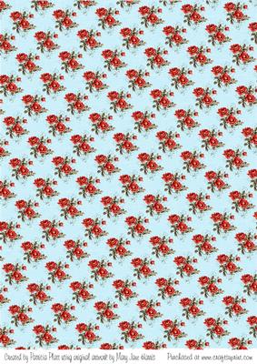 Roses on Light Blue Textured Background