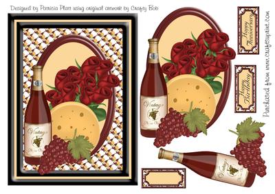 Wine and Roses Card Topper