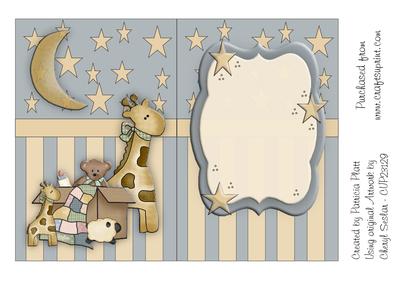 New Baby Boy Stars and Stripe Blank Insert