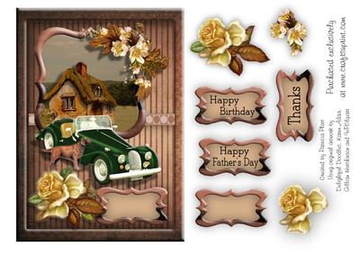 Man's Birthday or Father's Day at the Cottage Card Topper