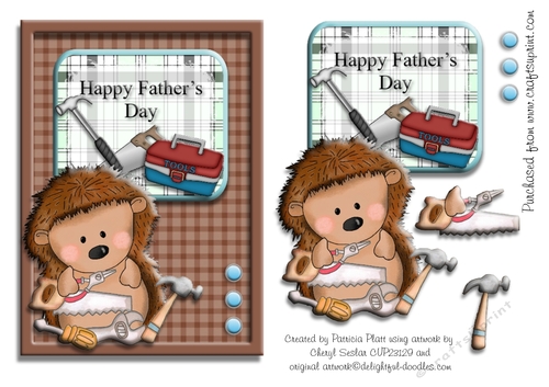 Hedgehog Fathers Day Card Topper