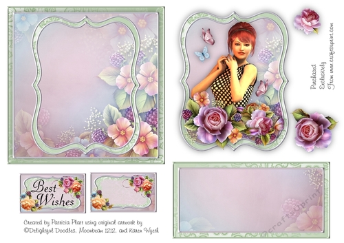 Romantic Roses Best Wishes Card Topper