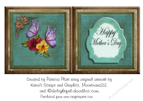 Petunias and Butterflies Happy Mothers Day Insert