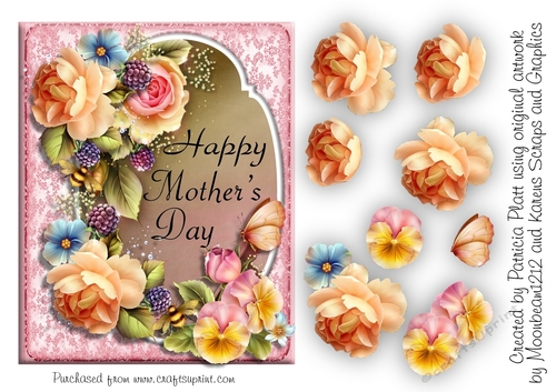 Rose Mothers Day A5 Card Topper