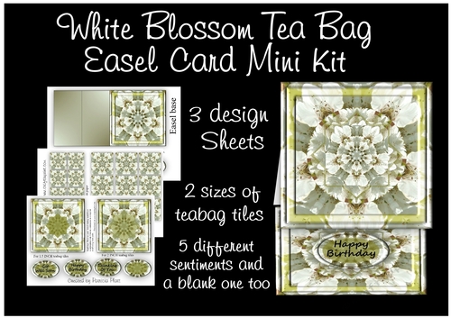 White Blossom Tea Bag Easel Mini Kit