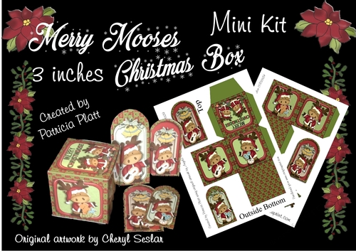 Christmas Merry Mooses 3 inch Box mini kit  