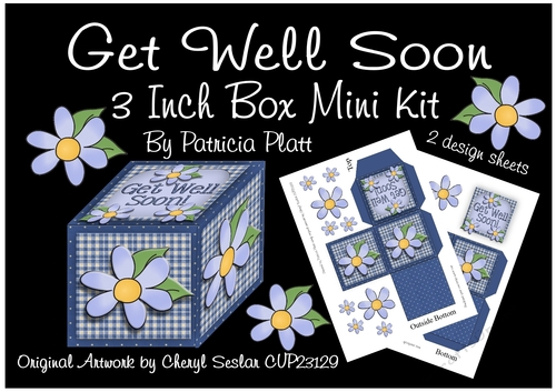 3 Inch Get Well Soon Blue Flower Box Mini Kit