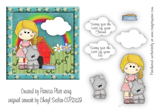 Pet Sympathy Rainbow Card Topper