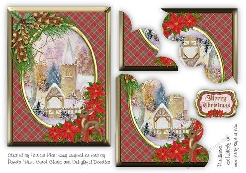 Christmas Village Church Side Stacker Red