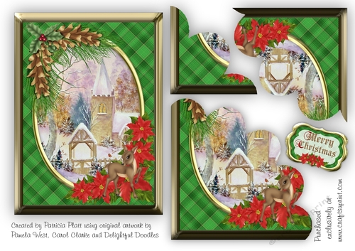 Christmas Village Church Side Stacker Green
