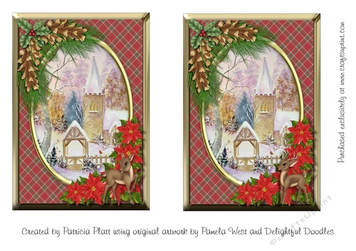Christmas Village Church Toppers red  