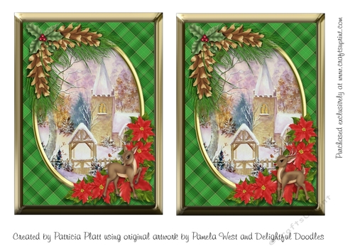 Christmas Village Church Toppers green