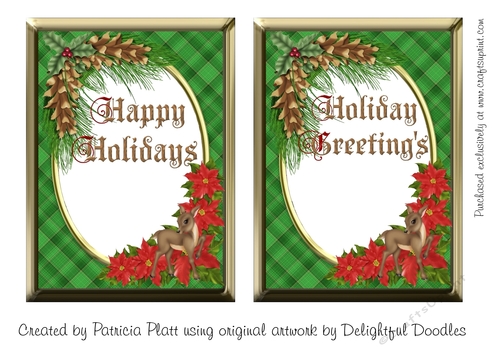 Christmas Inserts for the Christmas Village Church Card Toppers green 1