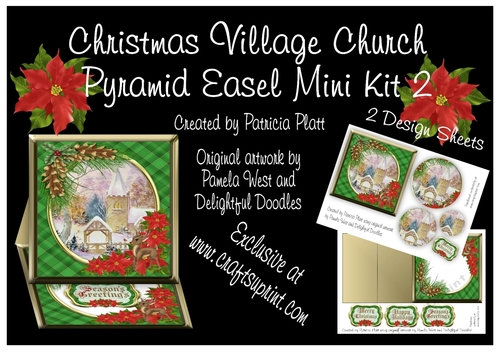 Christmas Village Church Pyramid Easel Mini Kit Green Version