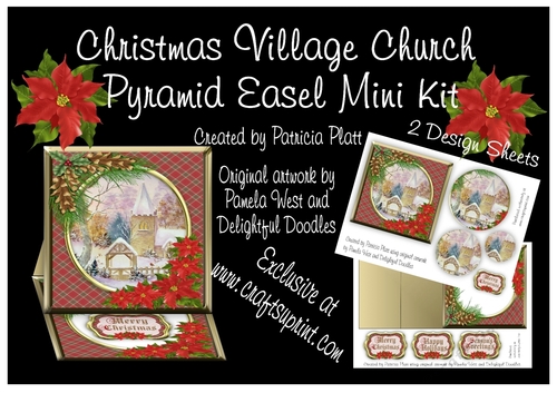 Christmas Village Church Pyramid Easel Mini Kit Red Version