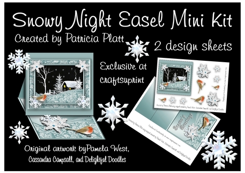 Snowy Night Seasons Greetings Easel Mini Kit