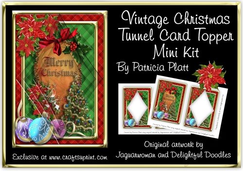 Vintage Christmas Tunnel Card Topper Mini Kit