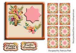 Easter Wooden Cross Teabag topper Tile #1