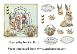 Easter Bunny with Cross and basket