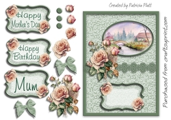 Dream Rose 5x7 Mothers Day or Birthday Card Topper
