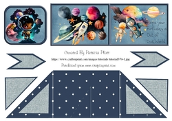 Space Birthday #1 Criss Cross Card