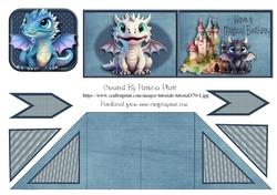 Magical Dragon Birthday Criss Cross Card